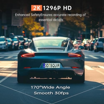 Dash Cam, 1296P Front Dashcam, Veement V300 WiFi Dash Camera for Cars with App, Night Vision, Mini Hidden Single Car Camera, Loop Recording, 24H Parking Mode, Support 256GB Max, Black