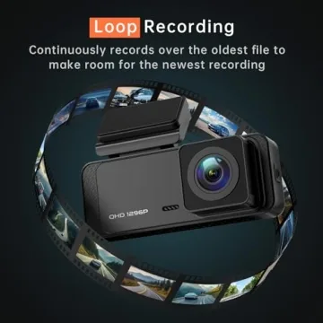 Dash Cam, 1296P Front Dashcam, Veement V300 WiFi Dash Camera for Cars with App, Night Vision, Mini Hidden Single Car Camera, Loop Recording, 24H Parking Mode, Support 256GB Max, Black