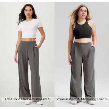 ODODOS Modal Soft Wide Leg Pants for Women High Waist Casual Relaxed Pants with Pockets, 29" Inseam,...