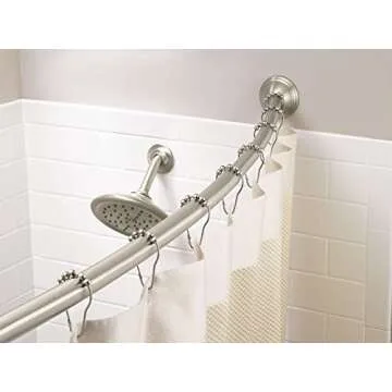 Moen Brushed Nickel Adjustable Shower Rod - Easy Installation