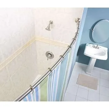 Moen Brushed Nickel Adjustable Shower Rod - Easy Installation