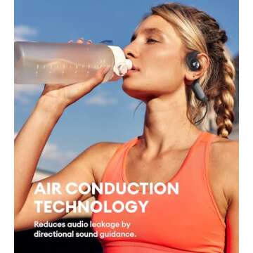 Edifier Comfo Run Open-Ear Wireless Air Conduction Sports Headphones, Bluetooth 5.3, Built-in Mic, 17 Hrs Playtime, Fast Charging, IP55 Sweat Resistant for Workouts Running Cycling