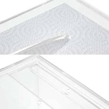 HIIMIEI Acrylic Tissue Box Cover Clear Tissue Holder Napkin Dispenser for Home Office Restaurant
