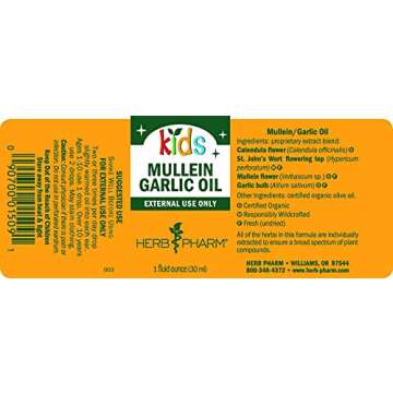 Herb Pharm Kids Certified-Organic Immune Avenger Formula, 1 Ounce and Mullein Garlic Ear Oil, 1 Fl Oz