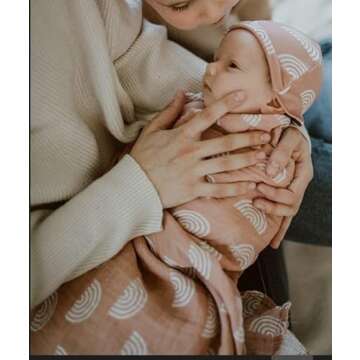 Miaoberry 100% Organic Cotton Muslin Baby Swaddle Blanket Set | Caramel Rainbow| Newborn Girl Unisex...