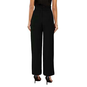 SySea Womens Wide Leg Palazzo Pants High Waisted Casual Cropped Paperbag Flowy Trousers with Belted