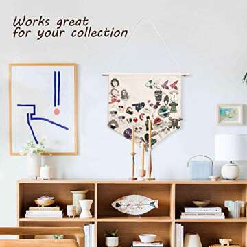 Anley Blank Wall Canvas Banners - Blank Fabric Badge & Wooden Dowel & Pre-tied String - Decorative DIY Plaque, Display for Indoors, Baby Shower, Wedding, Graduation (2Pcs)