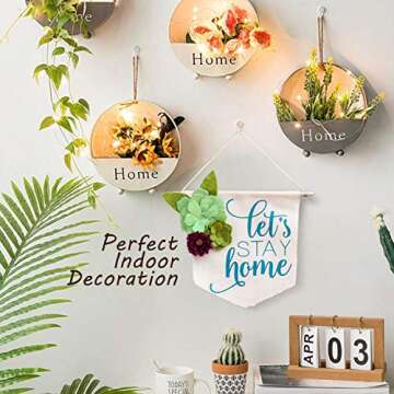 Anley Blank Wall Canvas Banners - Blank Fabric Badge & Wooden Dowel & Pre-tied String - Decorative DIY Plaque, Display for Indoors, Baby Shower, Wedding, Graduation (2Pcs)