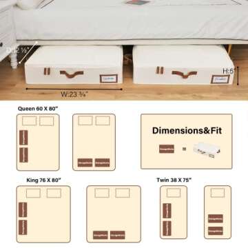 Durable Underbed Storage Box for Clothes and Blankets