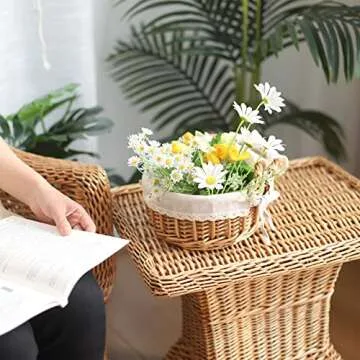 Stylish Wicker Basket with Handles for Storage and Gifts