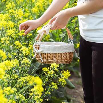 Stylish Wicker Basket with Handles for Storage and Gifts