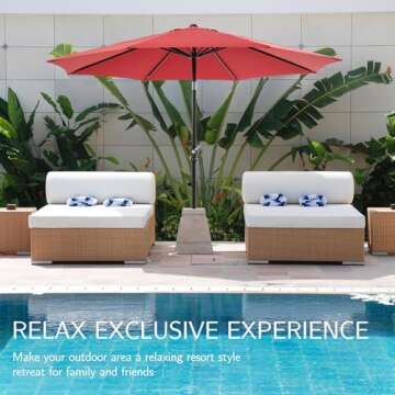 DUMOS 9FT Outdoor Patio Umbrella for Shade and UV Protection