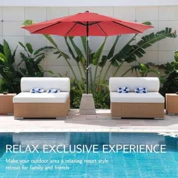 DUMOS 9FT Outdoor Patio Umbrella for Shade and UV Protection
