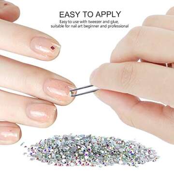 Nail Crystals, YGDZ 1728pcs Nail Art Rhinestone AB Nail Crystal Gems Stones for Nail Art Design Craft Decoration, 288pcs for Each Size (SS3 4 5 6 8 10) (Crystals AB)