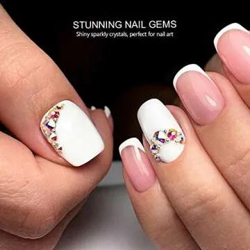 Nail Crystals, YGDZ 1728pcs Nail Art Rhinestone AB Nail Crystal Gems Stones for Nail Art Design Craft Decoration, 288pcs for Each Size (SS3 4 5 6 8 10) (Crystals AB)