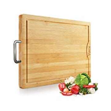 Large & Extra-Thick Bamboo Cutting Boards For Kitchen with Juice Groove-VUMM Organic Heavy Duty Chopping Board for Meat/Vegetables Fruits Serving Tray, Butcher Block, Carving Board, BPA Free