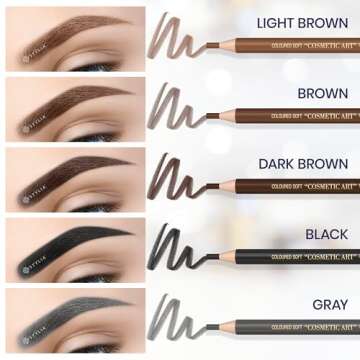 Stylia Waterproof Eyebrow Pencil Set, Brow Mapping Pencil for Filling and Outlining, Microblading Ey...