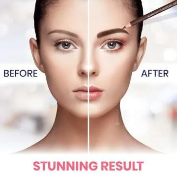 Stylia Waterproof Eyebrow Pencil Set, Brow Mapping Pencil for Filling and Outlining, Microblading Eyebrow Pencil, Eye Brow Pencils for Women, Brown Eyeliner Pencil, Eyebrow Pencils in 5 Colors (12PC)