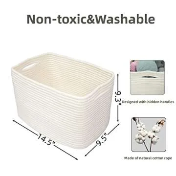 XUANGUO Cotton Rope Storage Basket Bins - Woven Organizers for Home