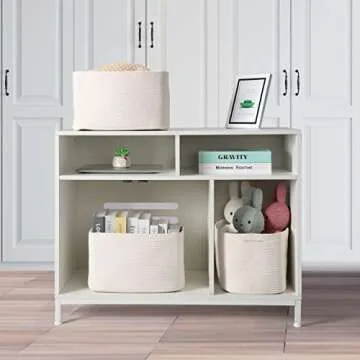 XUANGUO Cotton Rope Storage Baskets for Stylish Organizing