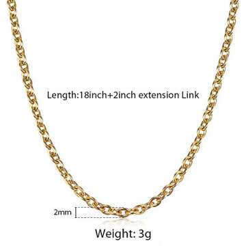 Trendsmax Mens Womens Yellow Gold Plated Initial Capital Letter A Pendant Charm Rolo Chain Necklace 18inch