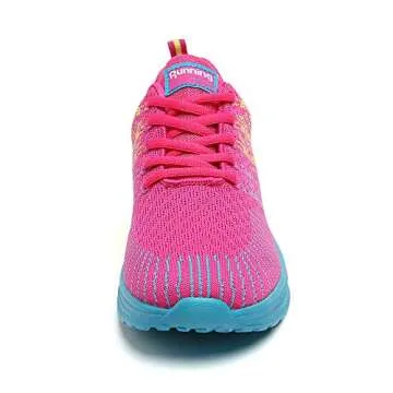 TSIODFO Trail Running Shoes for Women Breathable Gym Workout Sneakers Athletic Tennis Walking Shoes Fashion Sneaker Rose red Size 10