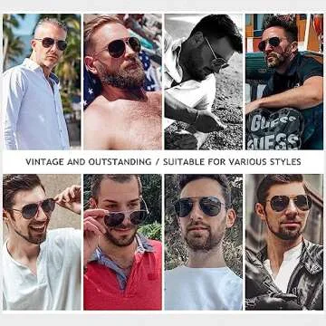 SUNGAIT Aviator Polarized Sunglasses UV400 Protection for Men Women Vintage Retro Style (Black Frame/Non-mirrored Grey Lens,60) 1603HKHU