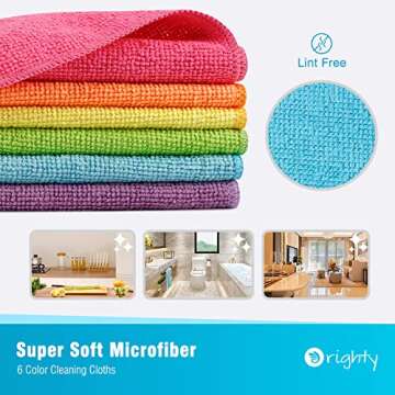 Orighty Cleaning Cloths Pack of 20, Highly Absorbent Microfiber Cleaning Supplies, Lint Free Cloths ...