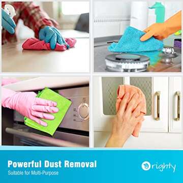 Orighty Cleaning Cloths Pack of 20, Highly Absorbent Microfiber Cleaning Supplies, Lint Free Cloths for Multiple-use, Powerful Dust Removal Cleaning Rags for House, Kitchen, Car Care(12x12 inch)