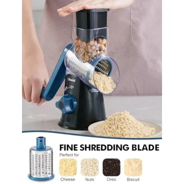 Geedel Rotary Cheese Grater & Slicer - 3 Blades