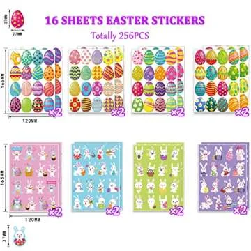 FAMYGFT 256PCS Easter Stickers for Kids Creative Fun