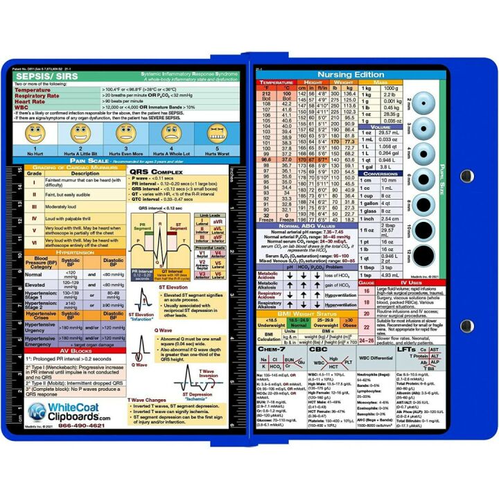 WhiteCoat® Clipboard Blue Nursing Edition for Nurses