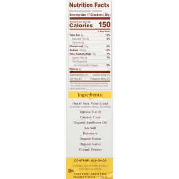 Simple Mills Rosemary & Sea Salt Crackers - Gluten Free Delight