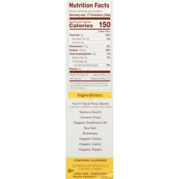 Simple Mills Rosemary & Sea Salt Crackers - Gluten Free Delight