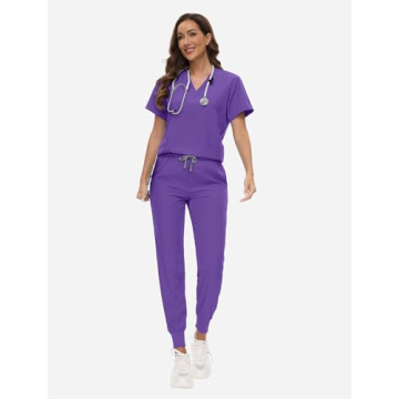 Comfortable VIAOLI Scrubs for Women with Pocket Top and Pants