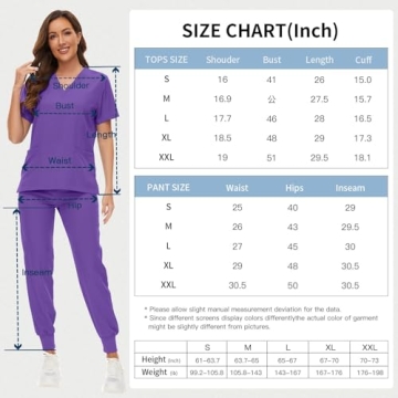 Comfortable VIAOLI Scrubs for Women with Pocket Top and Pants