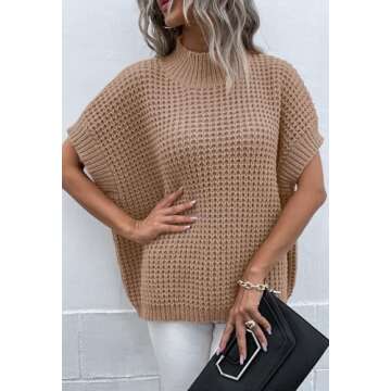 Pink Queen Women's Batwing Sleeve Oversized Knit Pullover