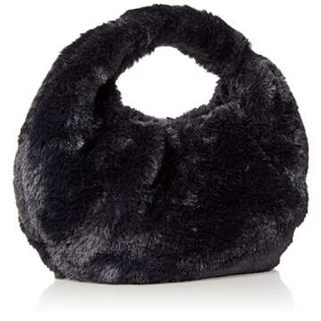 The Drop Women's Addison Soft Volume Top Handle Bag, Black Fur, One Size