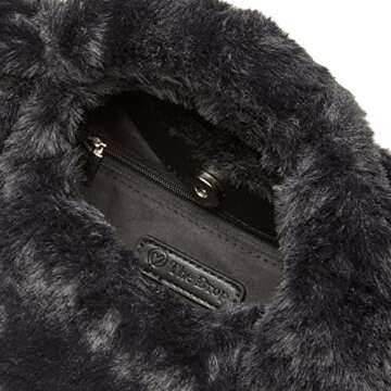 The Drop Women's Addison Soft Volume Top Handle Bag, Black Fur, One Size