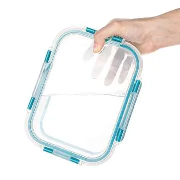 5 PACK Glass Meal Prep Containers, Food Storage Containers with Lids Airtight, Glass Bento Boxes, Microwave, Oven, Freezer and Dishwasher Safe, by SveBake