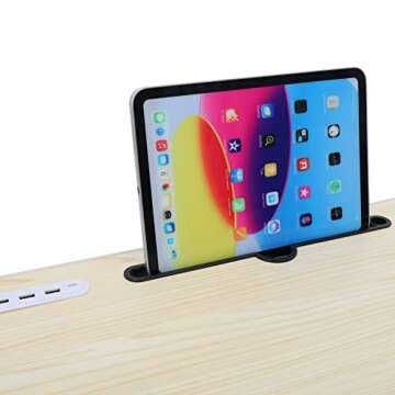 Eternal Wings Laptop Bed Desk,Portable Foldable Laptop Tray Table with USB Charge Port/Cup Holder/Storage Drawer,for Bed/Couch/Sofa Working, Reading (Wood Color)