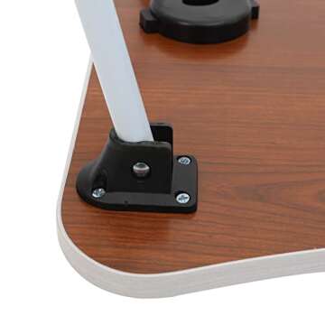 Eternal Wings Laptop Bed Desk,Portable Foldable Laptop Tray Table with USB Charge Port/Cup Holder/Storage Drawer,for Bed/Couch/Sofa Working, Reading (Wood Color)