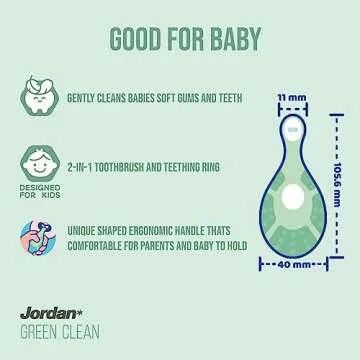 Jordan* ® | Step 1 Green Clean Toddler Toothbrush | Pack 3 Units