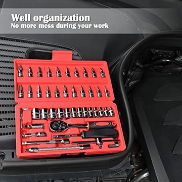 Egofine 46-Piece Socket Wrench Set Auto Home Repair Kit