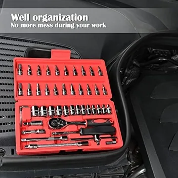 Egofine 46-Piece Socket Wrench Set Auto Home Repair Kit