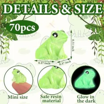 Shappy 70 Resin Mini Frogs Miniature Figurines Animals Glow in The Dark Tiny Frogs for Garden Landscape Micro DIY Ornament Accessories Home Decor