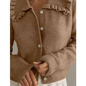 Stylish Arssm Womens Ruffle Collar Cardigan for Every Occasion