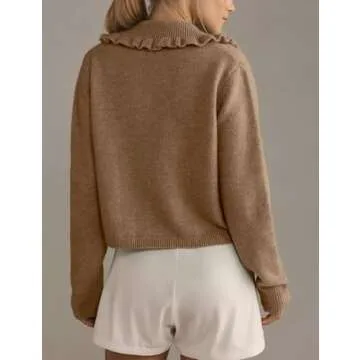 Stylish Arssm Womens Ruffle Collar Cardigan for Every Occasion