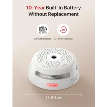 X-Sense Mini Smoke Alarm 10-Year Battery LED Silence Button