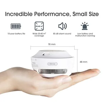X-Sense Mini Smoke Alarm 10-Year Battery LED Silence Button